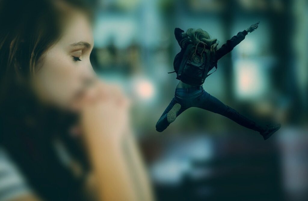 Woman experiencing self doubt